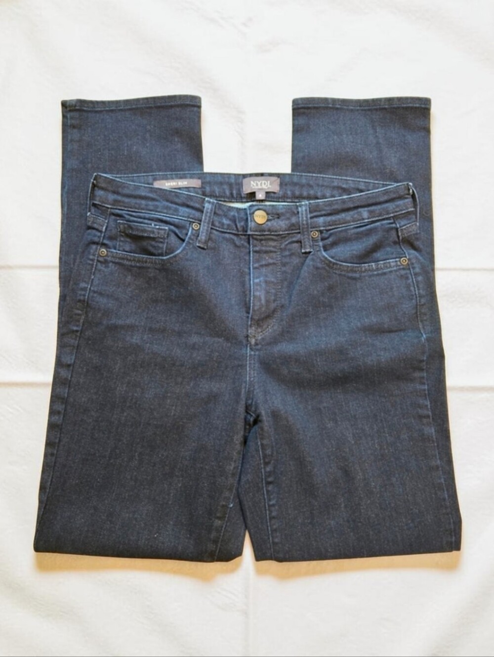 NYDJ Sheri Slim Jeans Dark Wash Rinse Sz 6 Lift Tuck Stretch Denim 30x28